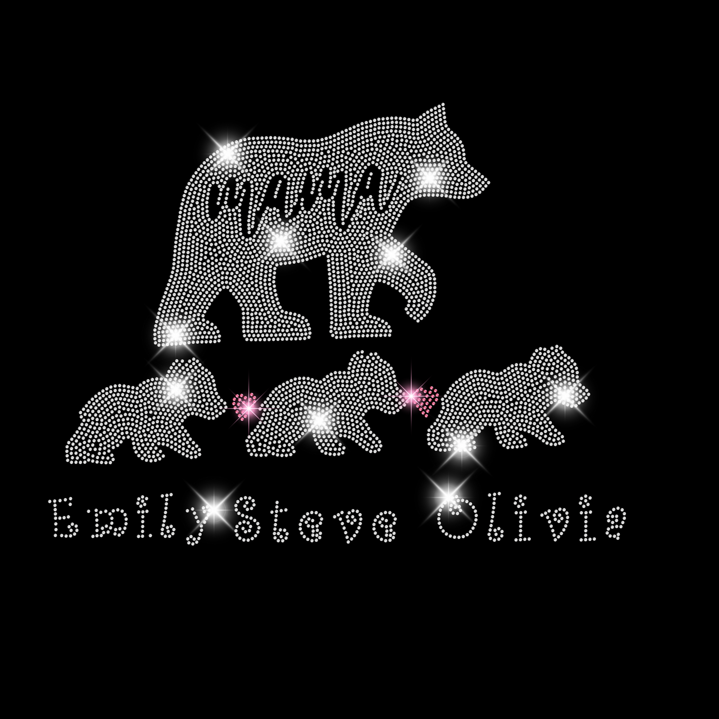 Custom Mother’s Day Rhinestone Shirt - Personalized Name Gift for Mom, Grandma, Nana - Sparkle Mother’s Day Tee, Bling Family Shirt