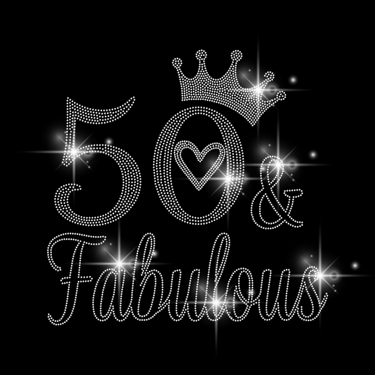 Birthday Rhinestone T-Shirt – 50 & Fabulous | Sparkly Birthday Shirt for Women | Milestone Birthday Tee | Chapter 50 Shirt | Vintage 1975 Shirt