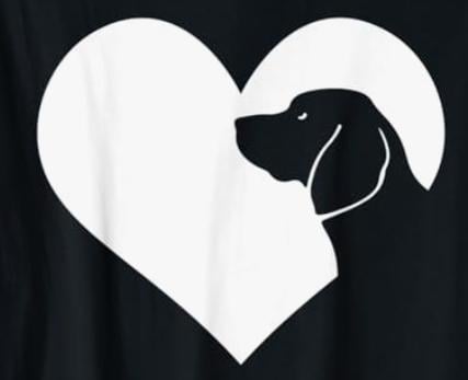 Beagle Dog Heart Silhouette Rhinestone T-Shirt - Sparkling Beagle Lover Gift - Valentine’s Day Dog Mom and Dad Tee Valentines Day Gift