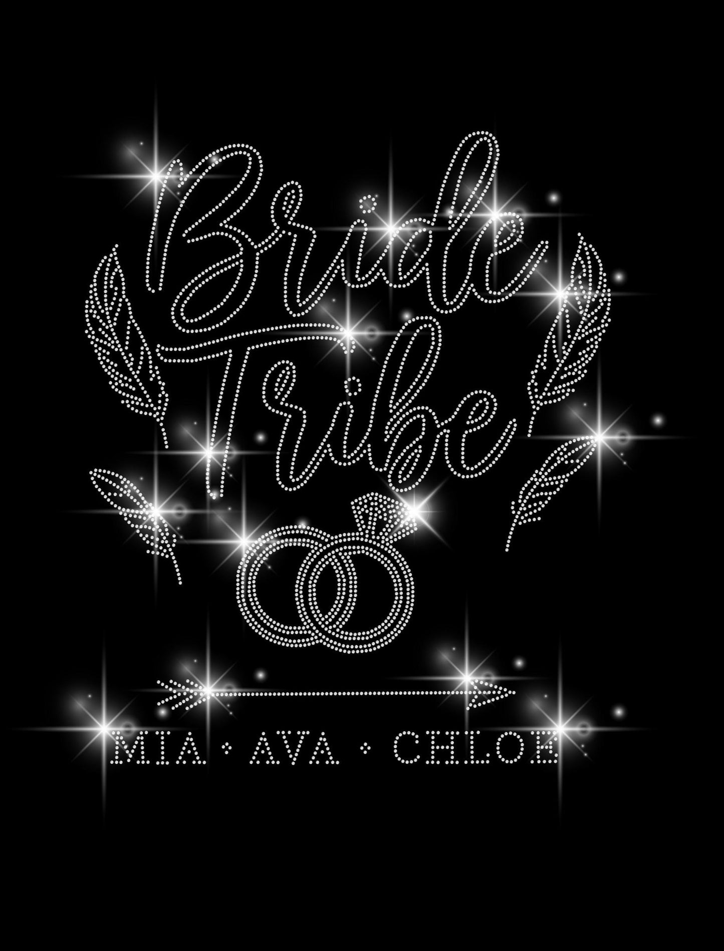 Bride Tribe Custom Rhinestone Shirt - Personalized Bridesmaid Names - Bachelorette Party Tee, Wedding Gift, Bridal Party Shirt