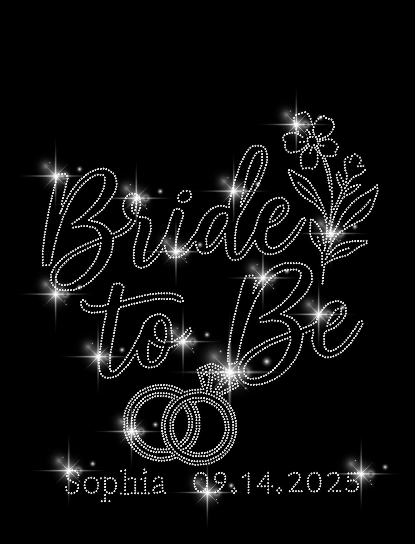 Bride to Be Rhinestone Shirt - Custom Name & Wedding Date - Engagement Gift, Bridal Shower Tee, Personalized Bride Sparkle Shirt