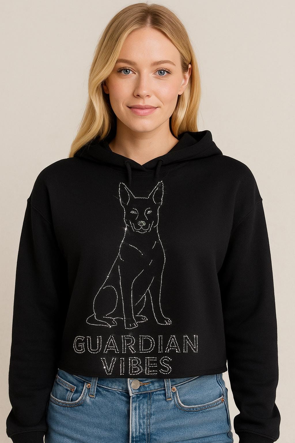 Custom Rhinestone Dog Hoodie or T-Shirt Sparkly Pet Lover Apparel Poodle, Yorkie, Retriever, Schnauzer More Women’s Crop Hoodie Men’s Tee