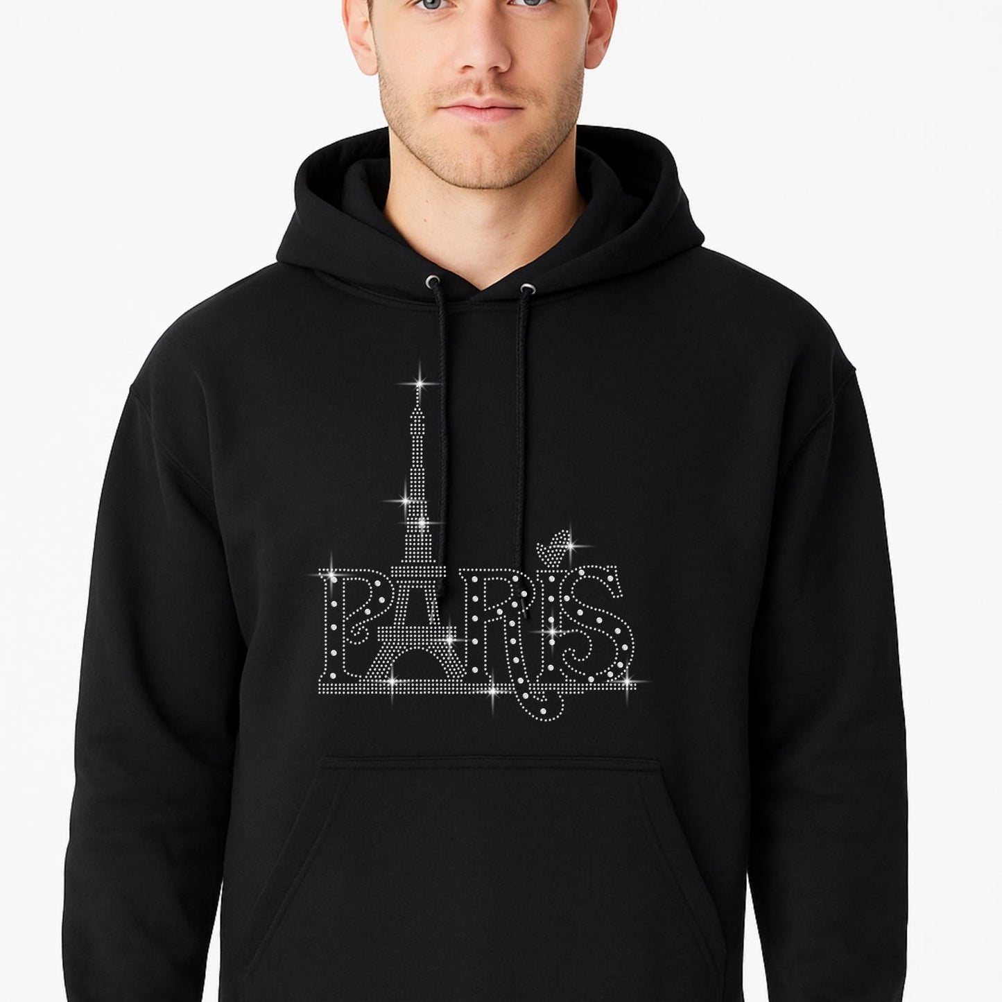 Paris Rhinestone Transfer SS6 SS20 | Eiffel Tower Iron-On | T-Shirt, Crop Top, Hoodie, Crop Hoodie, Micro Rib Tee, DIY Sparkle