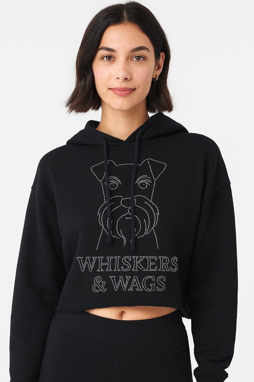 Custom Rhinestone Dog Hoodie or T-Shirt Sparkly Pet Lover Apparel Poodle, Yorkie, Retriever, Schnauzer More Women’s Crop Hoodie Men’s Tee