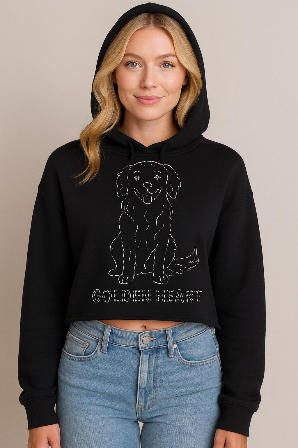 Custom Rhinestone Dog Hoodie or T-Shirt Sparkly Pet Lover Apparel Poodle, Yorkie, Retriever, Schnauzer More Women’s Crop Hoodie Men’s Tee