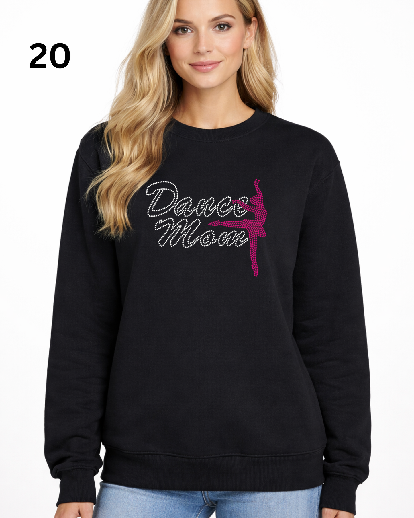 Cheer Mom Rhinestone Shirt – Sparkle Spirit Wear (Transfer or Black Apparel)