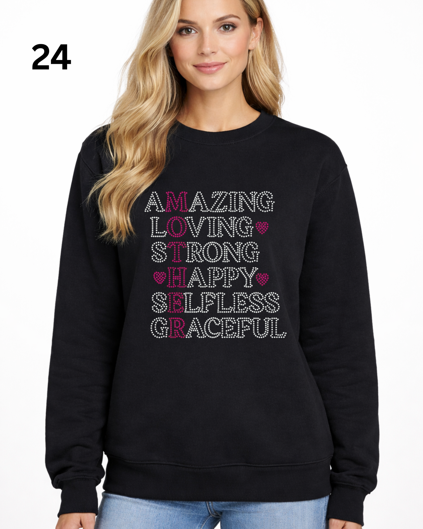 Cheer Mom Rhinestone Shirt – Sparkle Spirit Wear (Transfer or Black Apparel)
