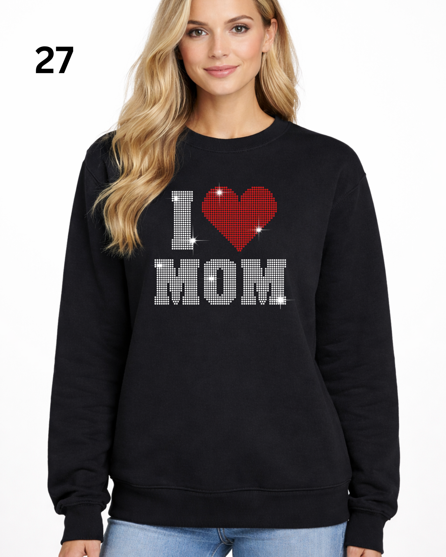 Cheer Mom Rhinestone Shirt – Sparkle Spirit Wear (Transfer or Black Apparel)