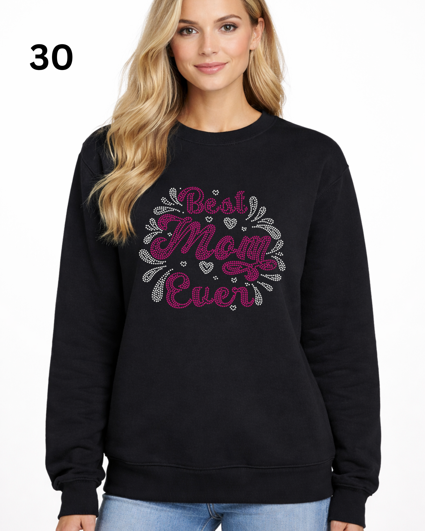 Cheer Mom Rhinestone Shirt – Sparkle Spirit Wear (Transfer or Black Apparel)