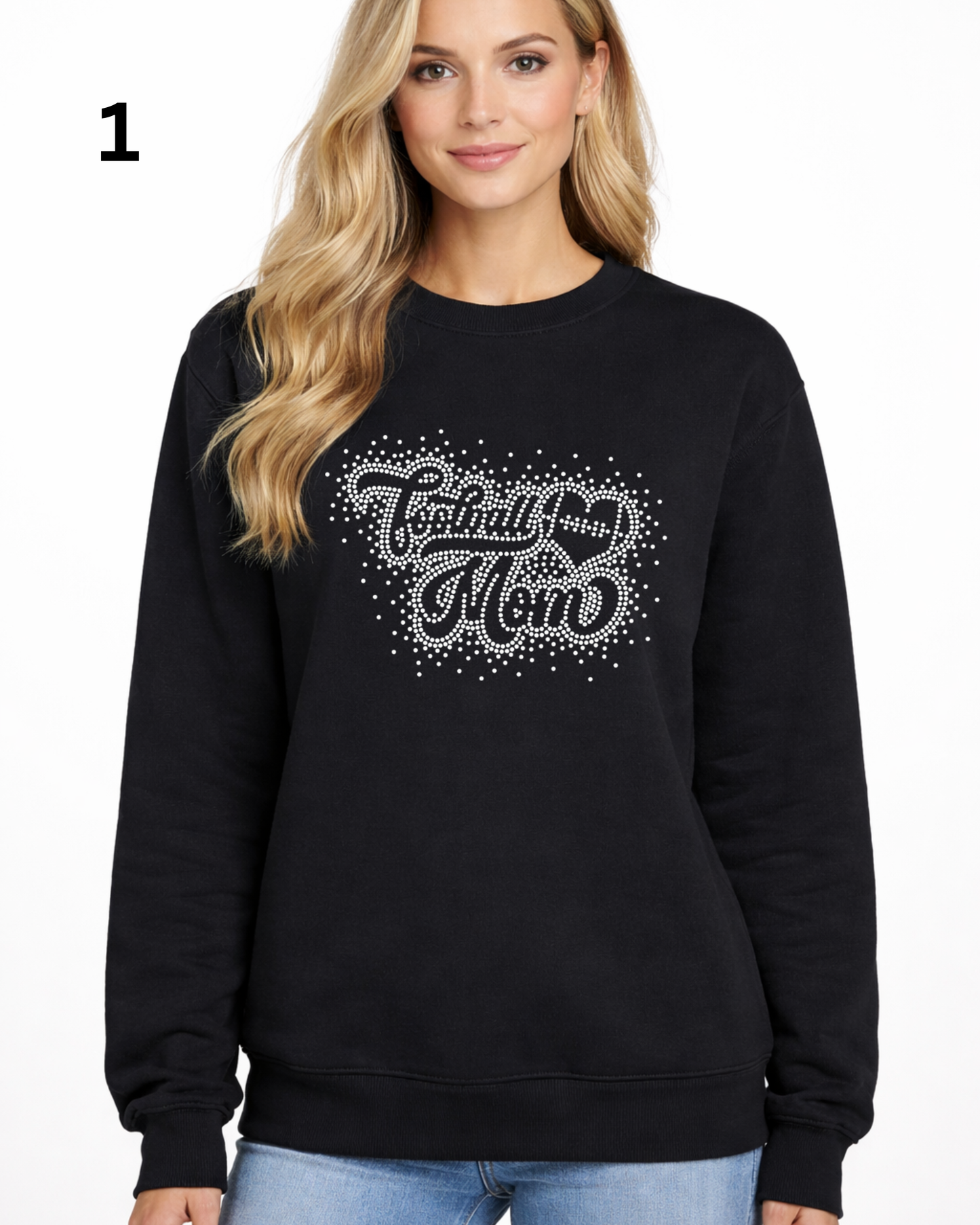 Cheer Mom Rhinestone Shirt – Sparkle Spirit Wear (Transfer or Black Apparel)