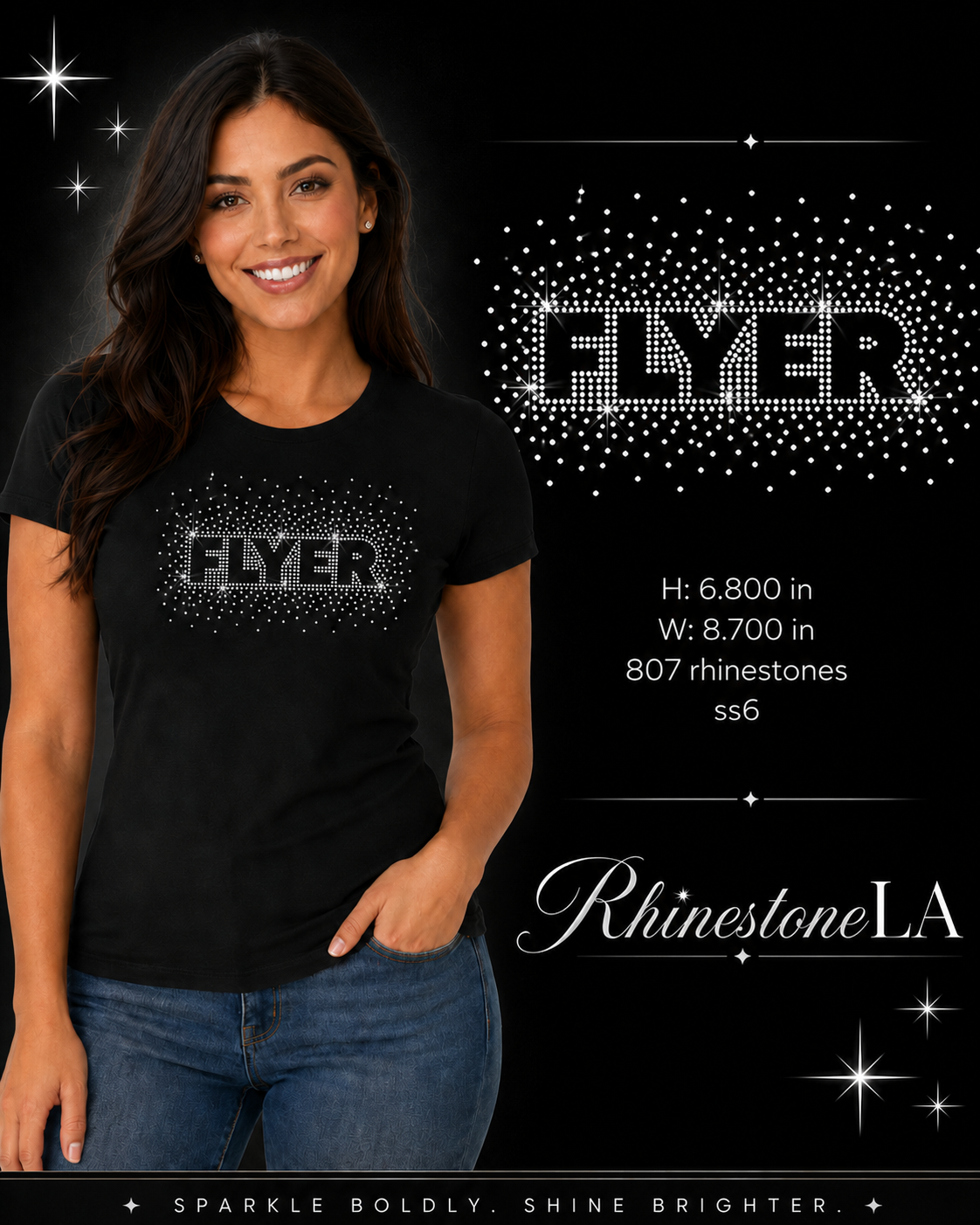 Flyer Rhinestone Transfer or Apparel