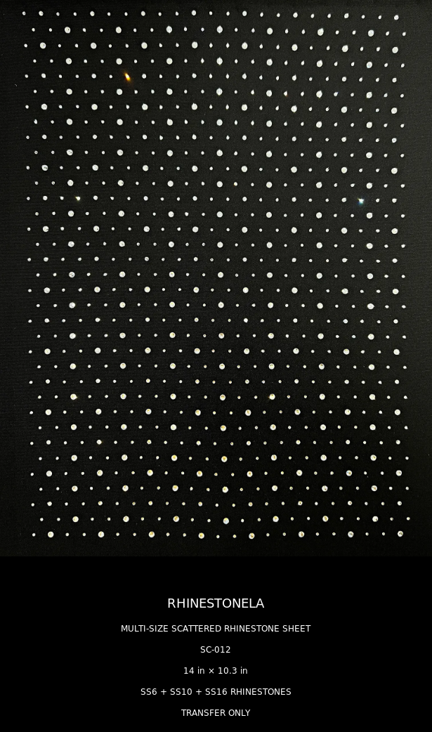 SC-012 exact multi-size SS6 SS10 SS16 scattered rhinestone sheet