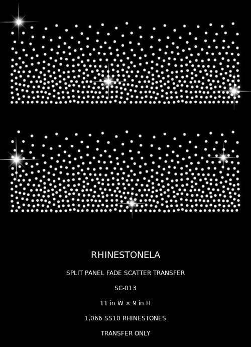 Exact SC-013 split panel fade rhinestone scatter transfer