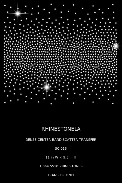 Exact SC-016 dense center band SS10 rhinestone scatter transfer