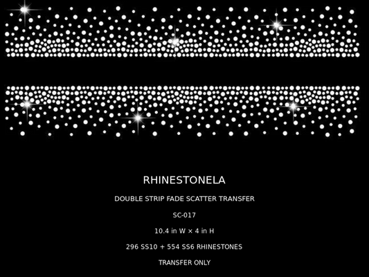 Exact SC-017 double strip fade SS6 and SS10 rhinestone transfer