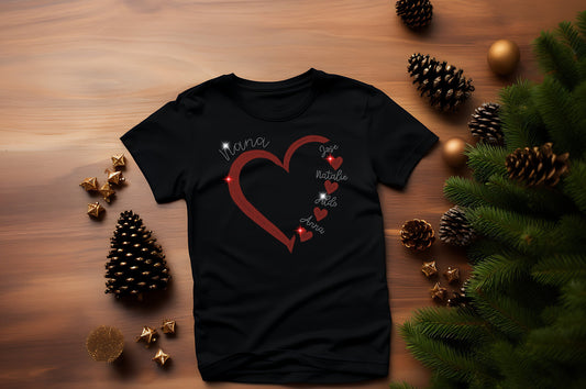 Personalized Grandma Shirt, Grandma Heart Shirt, Grandkids Name Shirt, Christmas Birthday for Nana Mimi Mom Mama