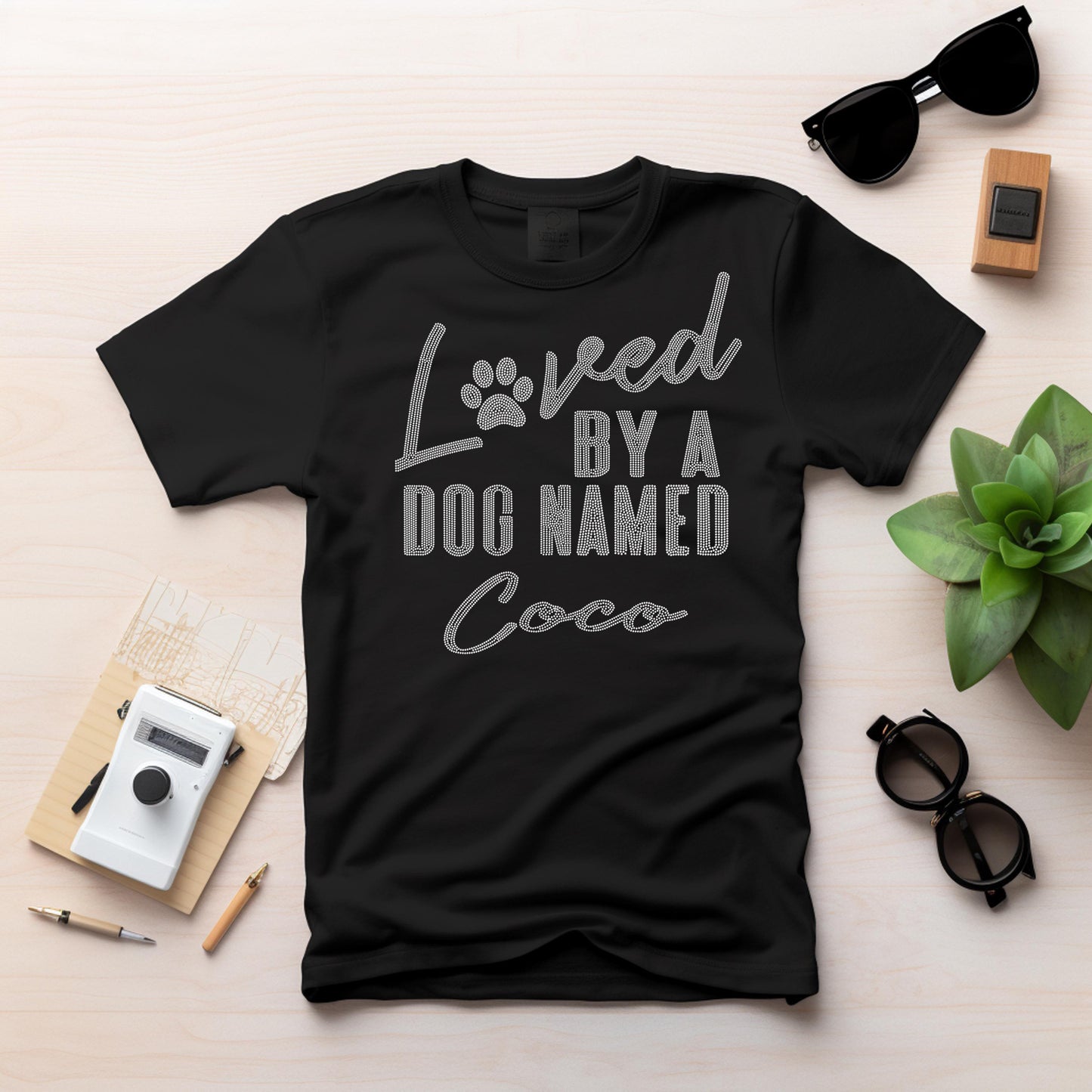 Personalized 'Loved by a Dog Named' T-Shirt, Hoodie, and Jacket - Custom Dog Name Design for Dog Lovers