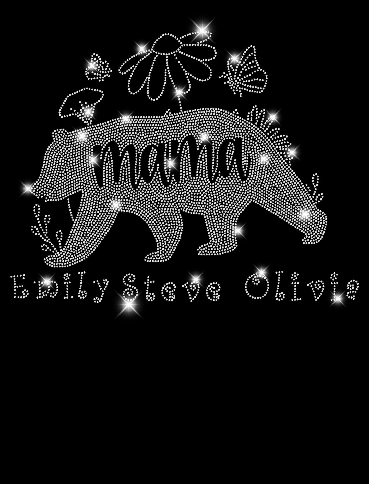 Custom Mama Bear Rhinestone Shirt with Kids' Names - Personalized Bear Mom Tee - Mother's Day Gift, Family Name Shirt, Mom Life Gift