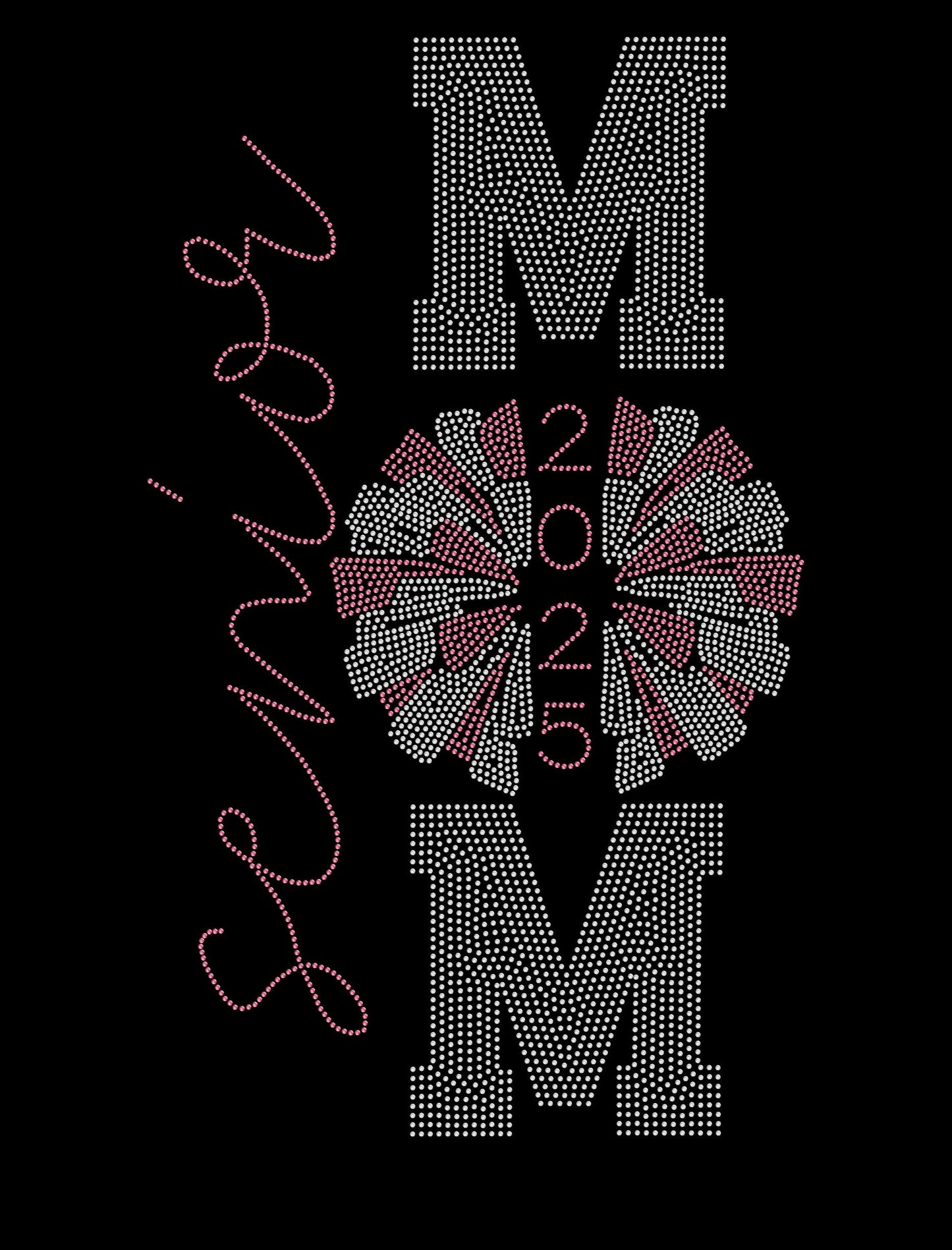 Senior Mom 2025 Cheer Rhinestone Shirt - Personalized Rhinestone Color - Cheer Mom Graduation Shirt, Senior Cheer Mom Gift, Cheer Apparel