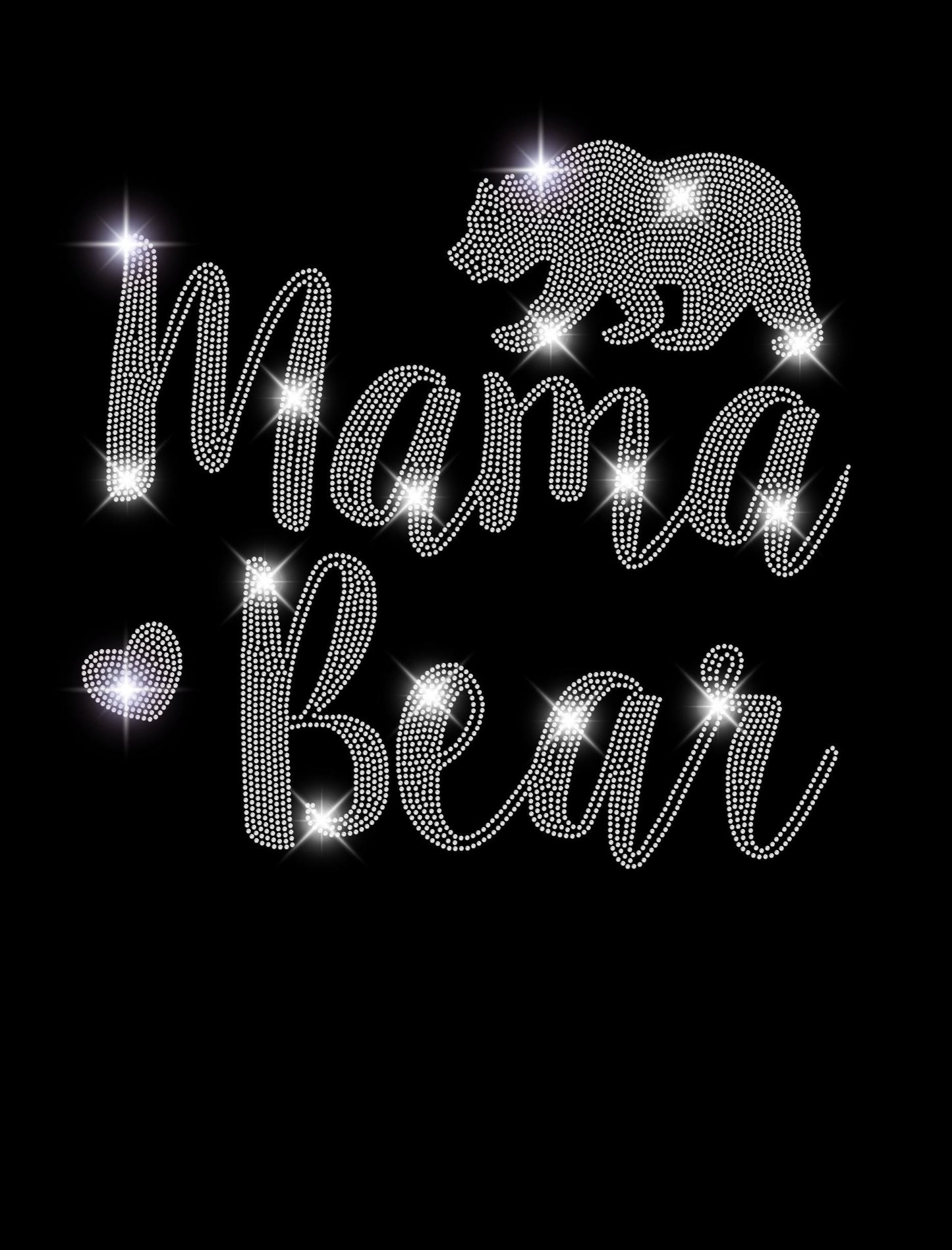 Mama Bear Rhinestone T-Shirt - Mama Bear Shirt - Sparkling Mom Gift, Mother's Day Gift Tee, Mom Life Graphic Tee, Mama Bear Apparel