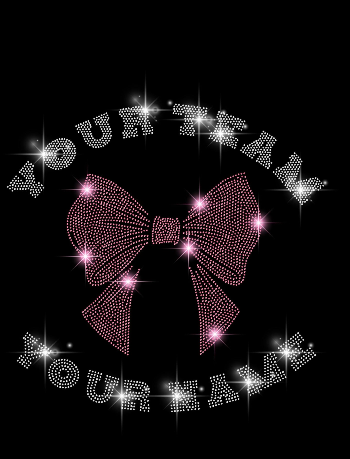 Custom Cheer Bow Rhinestone Shirt - Personalized Team Name & Your Name - Cheerleading Spirit Wear, Cheer Team Gift, Cheer Mom Shirt