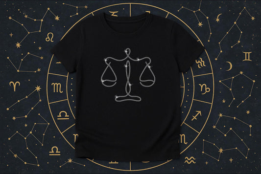 Zodiac Rhinestone Shirt - 12 Astrology Signs to Choose From - Sparkle Horoscope T-Shirt, Crystal Star Sign Shirt, Celestial Gift Tee