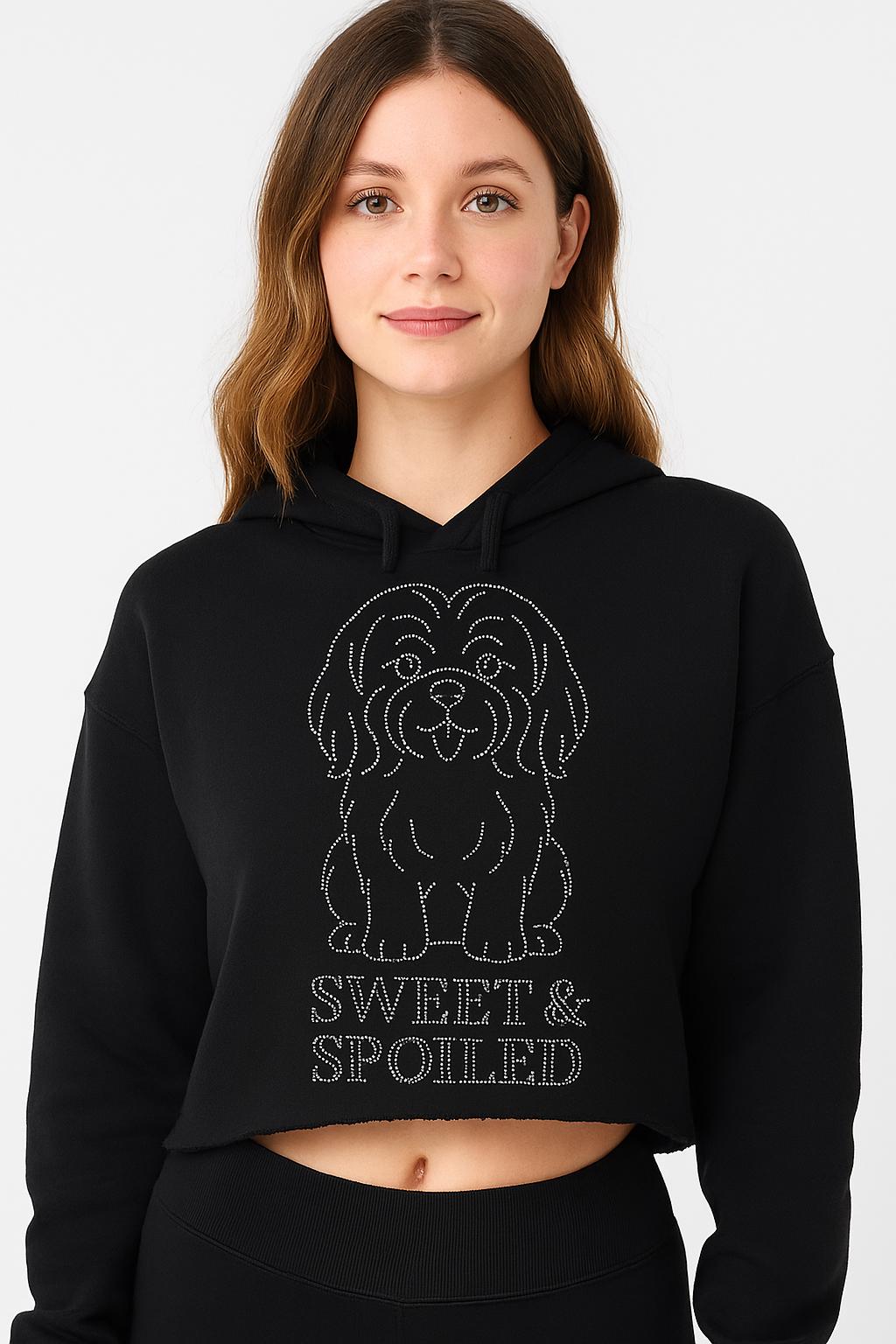 Custom Rhinestone Dog Hoodie or T-Shirt  Sparkly Pet Lover Apparel  Poodle, Yorkie, Retriever, Schnauzer More  Women’s Crop Hoodie Men’s Tee