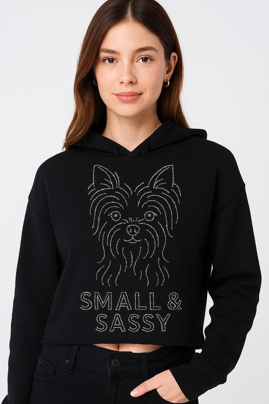Custom Rhinestone Dog Hoodie or T-Shirt  Sparkly Pet Lover Apparel  Poodle, Yorkie, Retriever, Schnauzer More  Women’s Crop Hoodie Men’s Tee