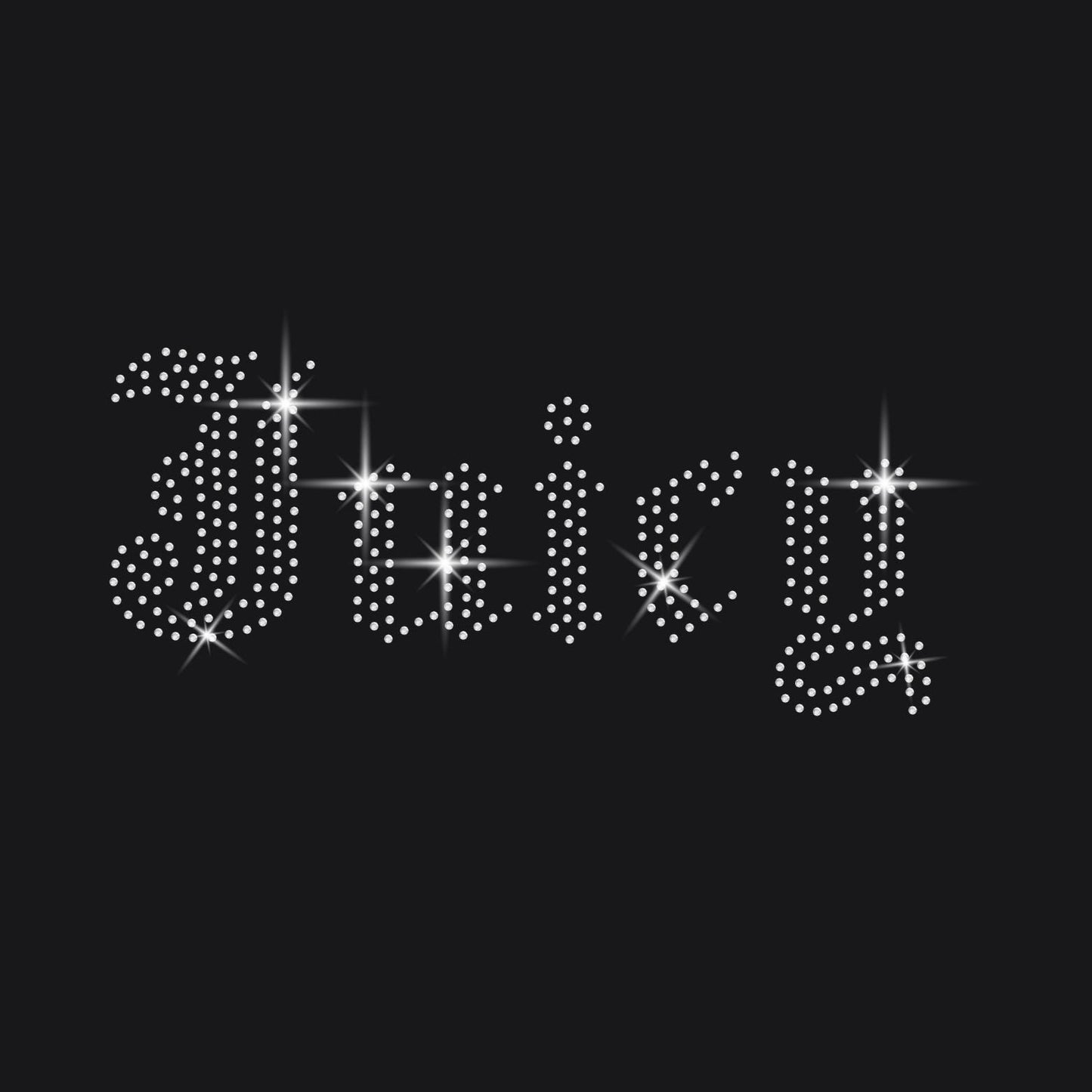 Juicy Rhinestone Iron-On Transfer – 4.7"x10.6" Sparkly Hotfix Crystal Design for Pants, Hoodies, Tracksuits, Y2K & DIY Fashion
