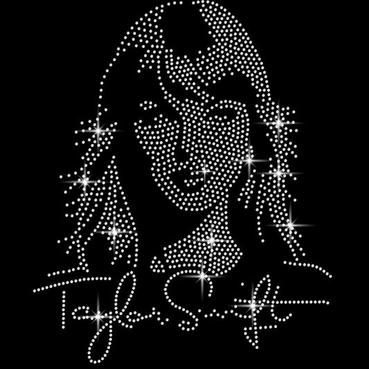 Sparkly Fan Shirt – Rhinestone Iron-On Transfer or Hoodie – Concert Outfit Design with Glam Face Outline & Signature Script