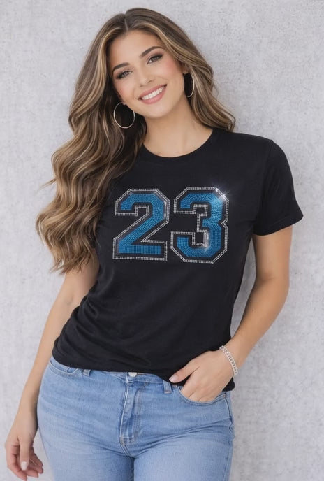 Custom Cheerleader Number Rhinestone Design – Personalized Jersey Numbers (Transfer or Black Apparel)
