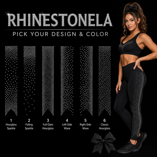 RhinestoneLA cheer bow tail scatter strip designs